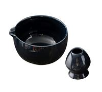 YunJove 2 Piezas Tazón de Matcha Soporte para Cerámica Tradicional Herramienta para Té con Vertedor y Soporte para Chasen Adecuado para, azul, tal como se describe