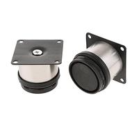 YunJove 2 Unids Sofá Ajustable Patas de Pie Pies de Gabinete de Muebles de Acero Inoxidable, 8cm