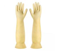 YunJove 3 Pares Guantes de Cocina Guantes para Platos de Goma Guantes Impermeables Reutilizables Guantes Largos de Látex para Limpieza Emulsion 45cm Cálidos a, 4 Piezas