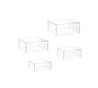 YunJove 4 Piezas Buffet Riser Elevador de Comida Acrílico con Fondo Hueco Exhibidor Apilable para Dulces Cupcakes Y Joyería Adecuado para Fiestas Bo, Claro, Individual
