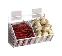 YunJove Cesta Colgante de Almacenamiento Metálica para Pared Organizador de Canasta de Alambre Estante Montado Cesta de Almacenamiento Abierta Diseño, Doble Rejilla, Individual