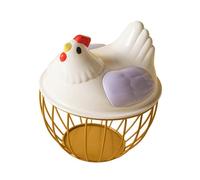 YunJove Cesta para Huevos de, Cesta de Alambre de Metal para Guardar Huevos de, Bonita Cesta Portátil para Huevos de, Soporte para, Raya Violeta Dorada, Individual