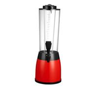 YunJove Dispensador de Bebidas con Grifo Barril Cerveza de Hielo Depósito Transparente Marcado Plástico Práctico Limpieza Sencilla Cámara Removible Adecuado, Array, Rojo