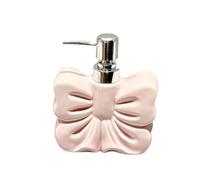 YunJove Dispensador de Jabón para Champú Botella de Gel de Ducha Dosificador Decorativo de Cerámica Duradera Adecuado para Cocinas Y Baños, Rosa, Individual
