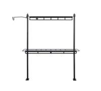 YunJove Estante Portátil con Barra Colgante Base Rectangular Estructura Plegable de Aluminio Fácil de Guardar Adecuado para Mesa, Estante De Mesa Plegable Multifuncional, Modelo Alto