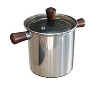 YunJove Freidora Inducción con Cesta Perforada Compacta Freidora Acero Inoxidable con Cesta Multiusos Sartén Alta para Cocina Casera, Cocinas Pequeñas