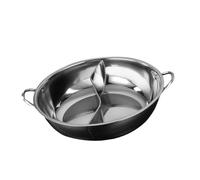 YunJove Olla de Sopa de Acero Inoxidable con Divisor Olla Shabu Shabu Dividida Sartén Doble Lado Mango Hueco Función Calentado Rápido Adecuada para Fiestas Fa, tal como se describe, M
