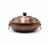YunJove Olla Eléctrica Cobre para Cocinar con Divisor Doble Compartimento para y Sopa Recipiente Resistente para Fondo y Comidas Familiares, size to 9, Olla De Sopa Clara De Cobre Puro Engrosado