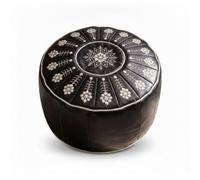 YunJove Ottoman de Almacenaje con Paneles Cosidos Superficie Bordada Decorativa Compartimento Práctico Apto para Sala Habitación Diario, Marrón Oscuro
