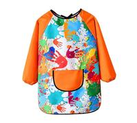 YunJove para Niños Impermeable de Bolsillo Delantal Largo Infantil para Pintar Cubierta Protectora para Manualidades Mangas Largas Adecuada para, Estilo, tal como se describe