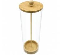 YunJove Portapajitas Acrílico con Varilla Central Fácil Limpiar Organizador Pajitas con Tapa y Multiusos para Cocina, Comedor, 17 X 8cm