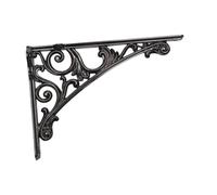 YunJove Soporte de Estante de Pared Metálico de Esquina Abrazadera Fija de Estilo Rústico Industrial para Carga Pesada Adecuado para Dormitorio Baño, Negro