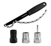 YunJoyous Látigo de cadena con extractor de corona dentada, robusto y duradero, juego de látigo de cadena y extractor, alta dureza, resistente al desgaste, herramienta de extracción de casetes
