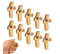 Yunjuhop Cruz de madera Fidget, Cruza mi corazón desde la Tierra Santa, bolsillo de Jesús C-r-o-s-s, regalo para aliviar el estrés, regalos para el pulgar sosteniendo