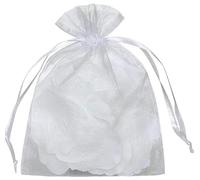 Yunko 50 bolsas de organza transparente con cordón, bolsas de regalo, color blanco, 15,24 x 22,86 cm, Blanco, 50