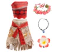 Yunlaishaocer Disfraz Carnaval Niña 2-6 Años, Disfraz Hawaiana Niña con Collana, Corona di Fiori e Fermaglio per Capelli, para Halloween, Carnaval y Fiestas de Cumpleaños (130 CM)