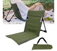 Yunlaishaocer Esterilla de playa con respaldo, silla de playa plegable, tela Oxford 600D, silla de playa, ligera, para camping, playa, patio trasero, pícnic, césped (verde militar)