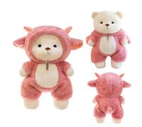 Yunlaishaocer Oso de peluche interactivo, 40 cm, suave, con cremallera, lavable, regalo creativo para niños, niños y niñas (rosa)