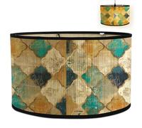 Yunlaishaocer Pantalla Lampara Mesa, 30x20CM Pantalla Lampara, Cubierta de Vintage Impresa Pantallas Lamparas Extraíble， adecuado para Lámparas de Escritorio, Lámparas de Noche, Candelabro(E)