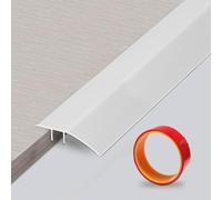 Yunlaishaocer Perfil de Transición de Aluminio para Suelos,0,9m x 43mm Moldura de Transición para Suelos con Cinta Adhesiva Larga,Puente la Altura Entre 5-12mm para Baldosas Laminados(Plata)