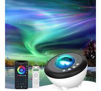 YunLone Proyector de luz Aurora Star, WiFi inteligente de 48 colores Galaxy Night Light para niños y adultos Proyector planetario con altavoz de música, máquina de sonido