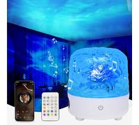 YunLone Proyector de olas oceánicas, luz de galaxia, 16 colores, 30 modos de iluminación, altavoz Bluetooth, luz ambiental de techo, luz nocturna para dormitorio, fiesta o sala de juegos.