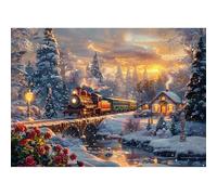 Yunlus Rompecabezas de 1000 piezas para adultos, rompecabezas de Navidad, imposible, difícil, desafiante, para adultos, viaje nevado, vacaciones de invierno, 1000 piezas, 28 x 20 pulgadas