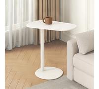 YunMeoCool Mesa auxiliar en forma de C, mesas de metal que se deslizan debajo, mesa auxiliar pequeña de hierro en forma de C para sofá, mesa de centro moderna para sofá, cama, bañera, dormitorio, sala