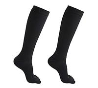 Yunmeryker 1 Par Medias de Compresión Calcetines Altos de Compresión Medias para Mujeres Hombres Manga de Compresión Tejido Ligero y Flexible de Nailon Adecuado, S M