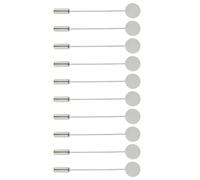 Yunmeryker 10 Piezas Broche de Solapa Alfiler Broche con Bandeja Base Pasador de Solapa Pin para Flores Manualidades Adecuado para Hombres Mujeres Decora, Plata 5.6cm Largo 1cm diámetro