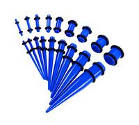 Yunmeryker 18 Piezas Kit de Dilatadores para Oído Túneles Expansores Piercings Acrílico Diseño Único Adecuado para Regalo de Amistad Uso Diario, Azul