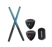 Yunmeryker 2 Piezas Baquetas Electrónicas Palos de Batería Aire Portátil Set Eléctrico Percusión con Pedal Material PP Adecuado para Principiantes Adultos Y Niño, Convertidor de 2 Pedales