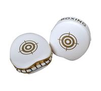 Yunmeryker 2 Piezas de Boxeo Almohadillas de Enfoque Curvas Objetivo para Golpes Fabricadas en Cuero PU Suave Adecuado para Muay Práctica, Dorado