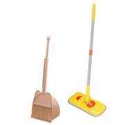 Yunmeryker 2 Piezas Escoba para Niños Kit de Limpieza Juguete Infantil Recogedor Herramientas Domésticas Material Seguros Adecuado para Juegos de rol Actividades, Amarillo