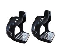 Yunmeryker 2 Piezas Estribos para Equitación Estribos de Silla de Montar Caballo Función Antideslizante Material Resistente Flexible con Cubierta de Protección, Negro