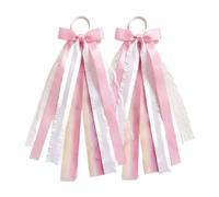 Yunmeryker 2 Piezas Lazo para Bota Encanto Occidental Cinta Satinada Perla Colgante Decoración Accesorio Calzado Adecuado para Nupcial Fiesta, Rosa