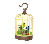 Yunmeryker 2 Piezas Pájaros Electrónicos en Jaula Juguete Interactivo Swing con Movimiento y Sonidos Realistas Material Plástico Activado por Sonido Adecuado