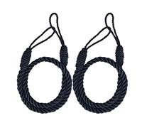 Yunmeryker 2 Piezas Sujetadores para Cortinas Amarres de Cuerda Sujetadores de Cortinas con Nudo de Poliéster Soporte sin Necesidad de Taladrar Adecuado para, Negro, 70cm
