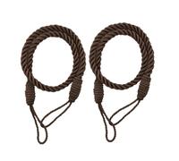Yunmeryker 2 Piezas Sujetadores para Cortinas Amarres de Cuerda Sujetadores de Cortinas con Nudo de Poliéster Soporte sin Necesidad de Taladrar Adecuado para, marrón, 70cm