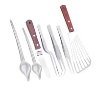 Yunmeryker 6 Piezas Pinzas Cocina Juego Decoración Platos Acero Inoxidable Cucharas Rasquetas Precisión Adecuado para Repostería Chefs Profesionales Gastronomía, 7 Uds., tal como se describe