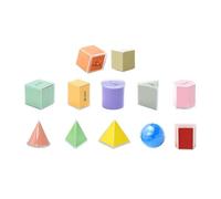 Yunmeryker 9 Piezas Figuras Geométricas Bloques Tridimensionales Transparentes Desmontables para Aprendizaje Visual Y Exploración de Conceptos Matemáticos Adecua, 15 Piezas