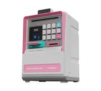 Yunmeryker Alcancía Infantil Contenedor Tarjeta Contraseña Calculadora Alimentador Billetes Material Resistente Reconocimiento Facial Adecuado para, Rosa, Individual