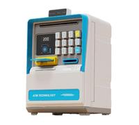 Yunmeryker Alcancía Infantil Contenedor Tarjeta Contraseña Calculadora Alimentador Billetes Material Resistente Reconocimiento Facial Adecuado para, Azul, Individual