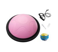 Yunmeryker Balance Ball Accesorio de Entrenamiento Corporal con Superficie Antideslizante Banda de Resistencia Y Bomba Manual Adecuada para Mejorar Equilibrio Fu, Rosa