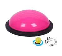 Yunmeryker Balance Ball Hemisférico de Alta Resistencia en PVC Y PP Superficie Antideslizante para Ejercicios Seguros Balón de Y Pilates con Soporte Estable, Rosa