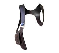 Yunmeryker Bandolera Oculta Bajo en Cuero PU Cómodo Cartera con Doble Correa Y Bolsillo para Móvil Estilo Retro con Remaches Adecuada para Depo, Café