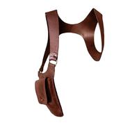 Yunmeryker Bandolera Oculta Bajo en Cuero PU Cómodo Cartera con Doble Correa Y Bolsillo para Móvil Estilo Retro con Remaches Adecuada para Depo, rojo marrón