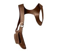 Yunmeryker Bandolera Oculta Bajo en Cuero PU Cómodo Cartera con Doble Correa Y Bolsillo para Móvil Estilo Retro con Remaches Adecuada para Depo, marrón