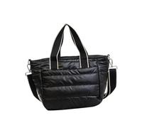 Yunmeryker Bolso Tote Acolchado Mujer Satchel Cruzado Ligero Bolso Bandolera Nylon Bolso de Hombro Acolchado Material Brillante Moderno Adecuado para Salidas Inf, Negro, universal