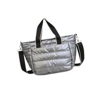 Yunmeryker Bolso Tote Acolchado Mujer Satchel Cruzado Ligero Bolso Bandolera Nylon Bolso de Hombro Acolchado Material Brillante Moderno Adecuado para Salidas Inf, Gris, universal